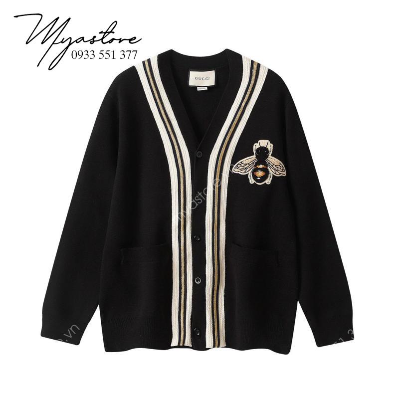 Áo khoác nam Wool Cardigan With Bee Appliqué siêu cấp có sẵn