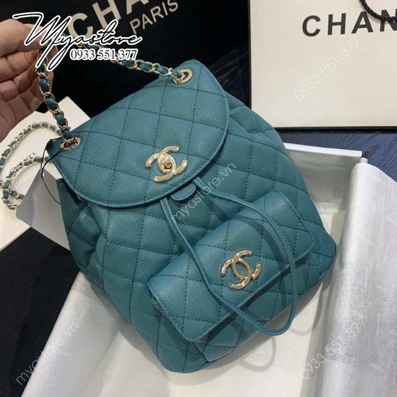 Balo nữ Chanel siêu cấp 1:1 màu xanh ngọc