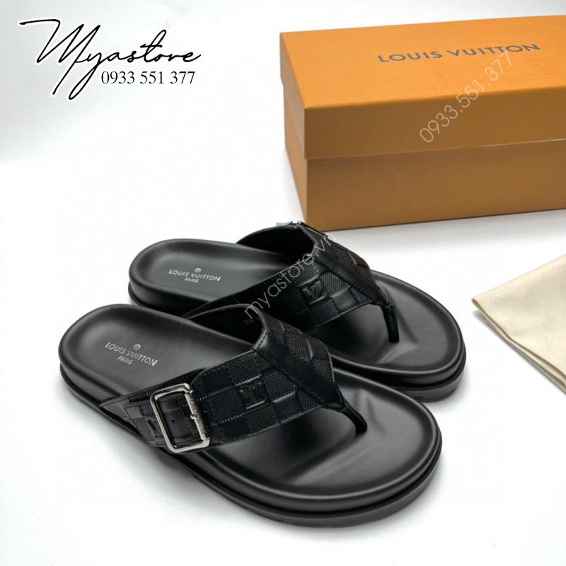 Déo sandal Louis Vuitton màu đen các mẫu siêu cấp 1:1