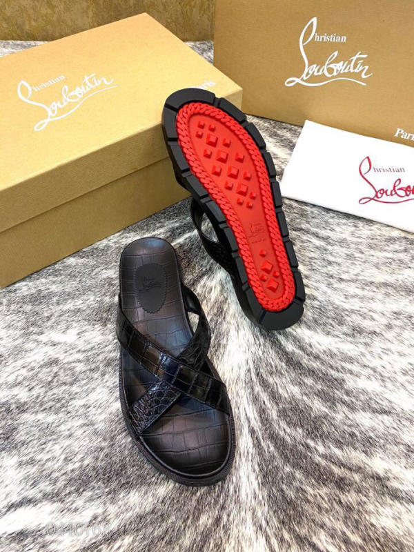 Dép nam Christian Louboutin da cá sấu siêu cấp 1:1