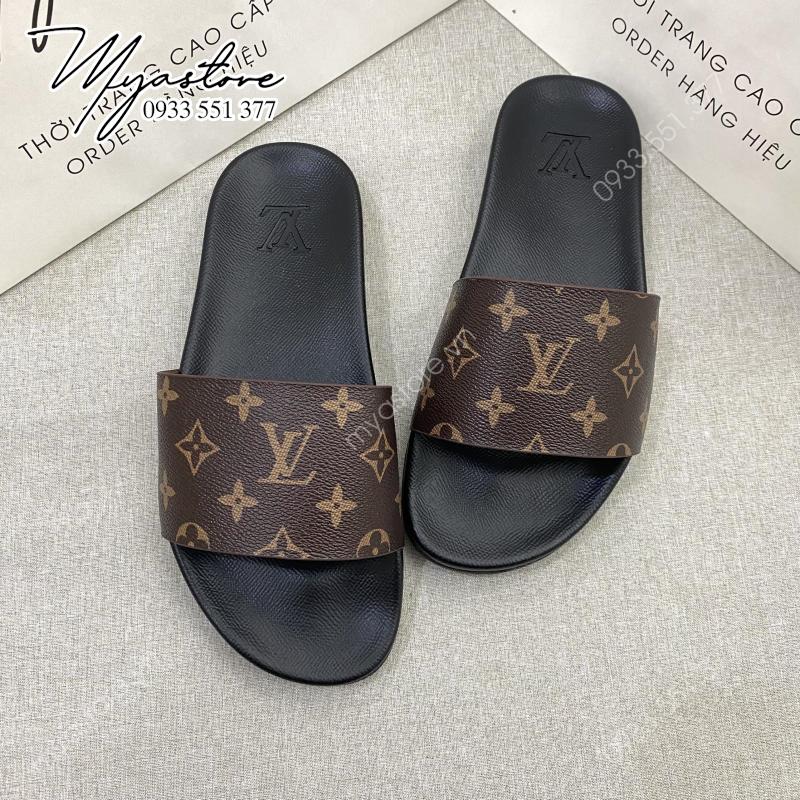 Dép nam Louis Vuitton màu nâu siêu cấp 1:1 trả khách