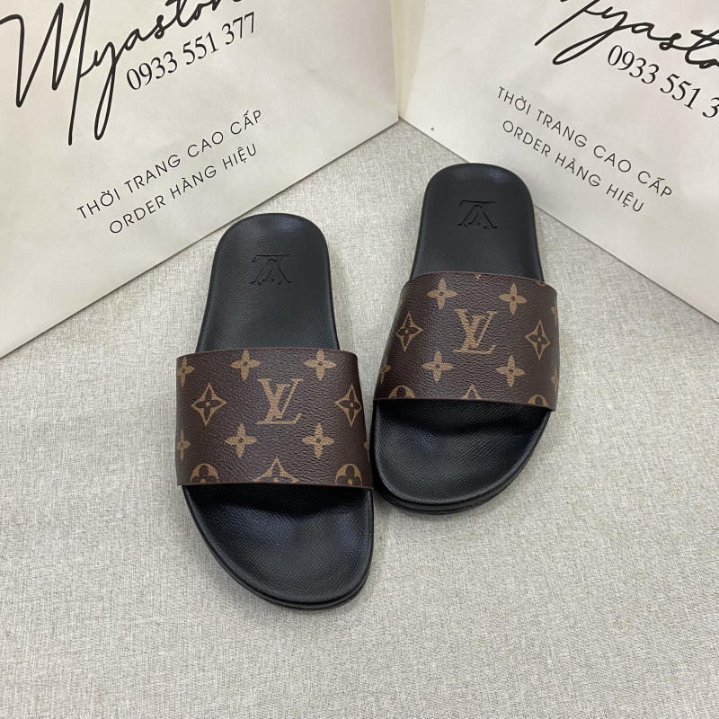 Dép nam Louis Vuitton màu nâu siêu cấp 1:1 trả khách