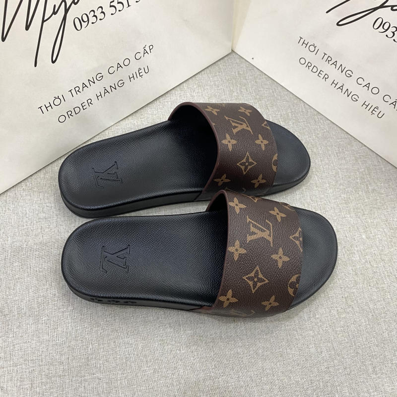 Dép nam Louis Vuitton màu nâu siêu cấp 1:1 trả khách