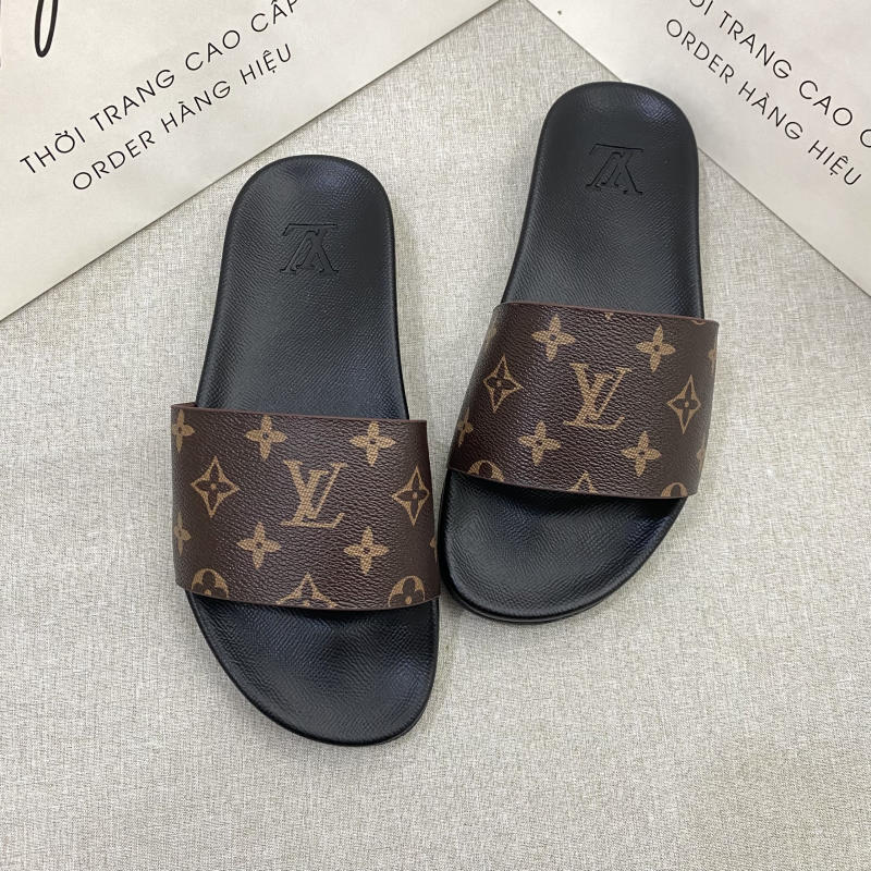 Dép nam Louis Vuitton màu nâu siêu cấp 1:1 trả khách