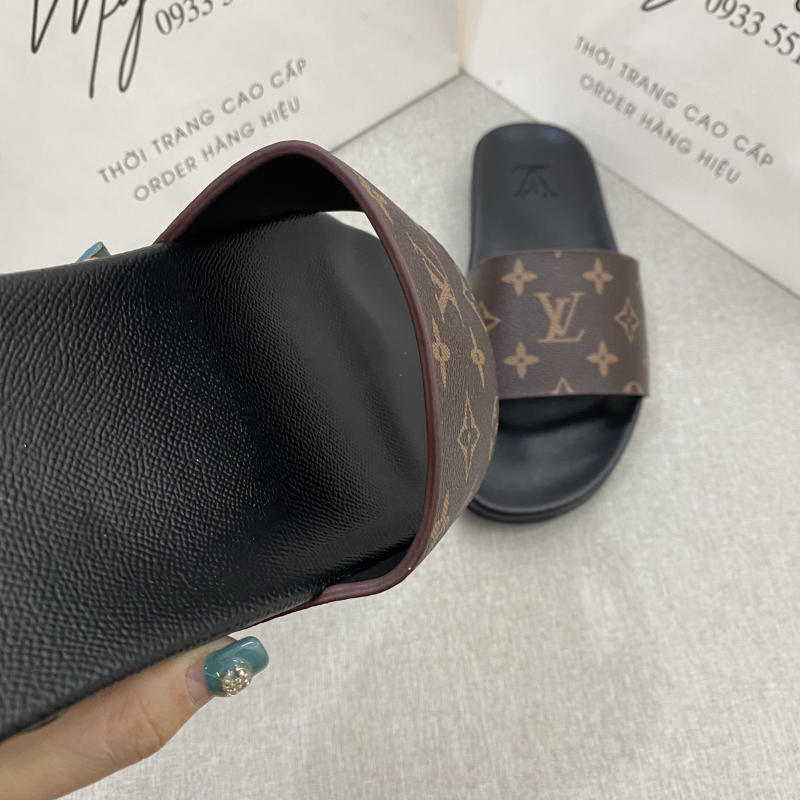 Dép nam Louis Vuitton màu nâu siêu cấp 1:1 trả khách