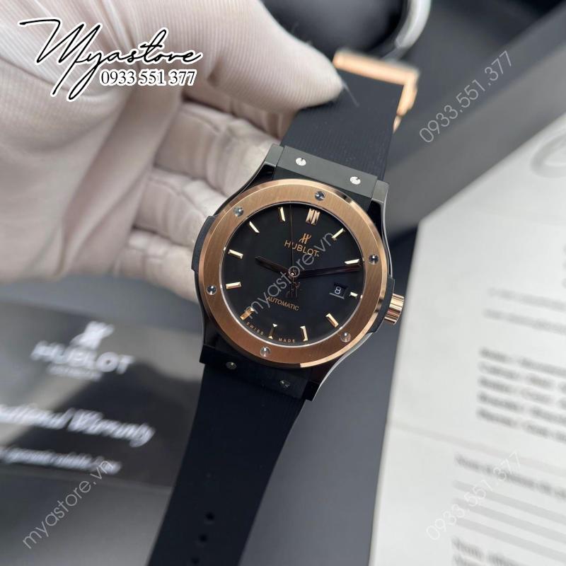 Đồng hồ nam Hublot mặt trơn màu vàng 