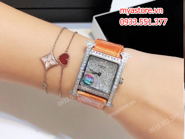 Đồng Hồ Nữ Hermes dây Da Siêu cấp 26mm