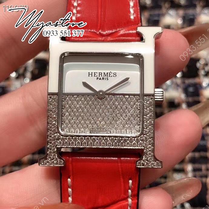 Đồng hồ nữ Hermes mặt vuông 