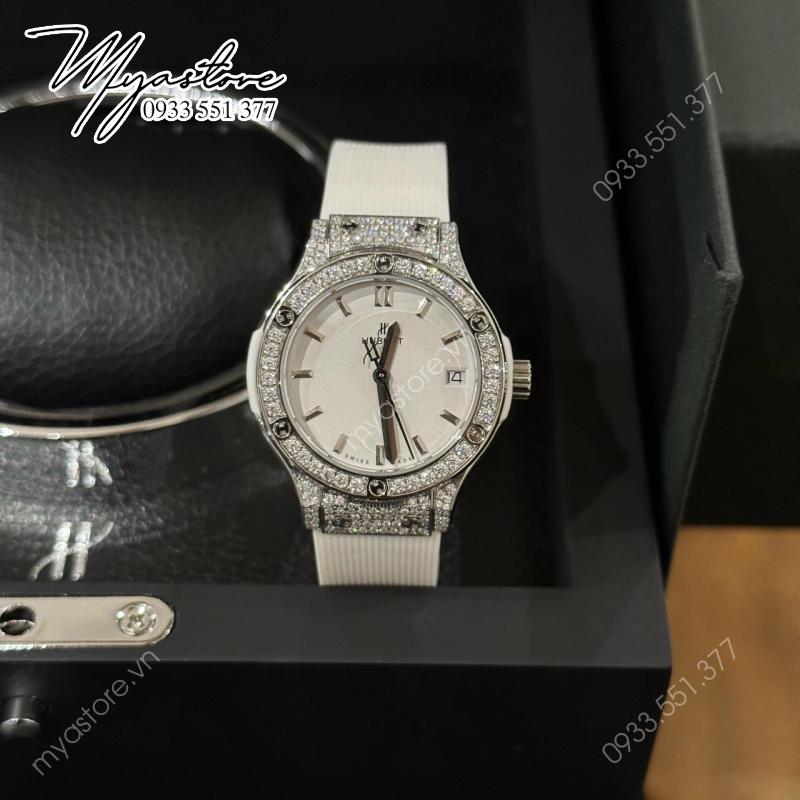 Đồng hồ nữ Hublot 33mm - full kim cương moisss siêu cấp 1:1