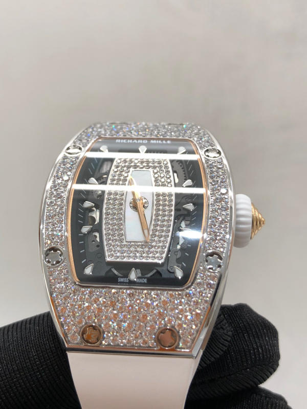 Đồng hồ Richard Mille Diamond trắng mặt trắng siêu cấp 1:1