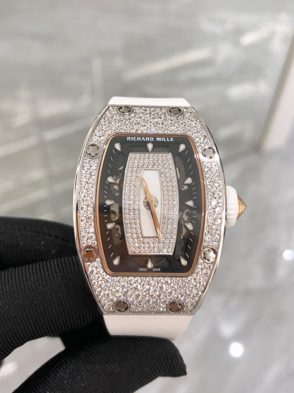 Đồng hồ Richard Mille Diamond trắng mặt trắng siêu cấp 1:1