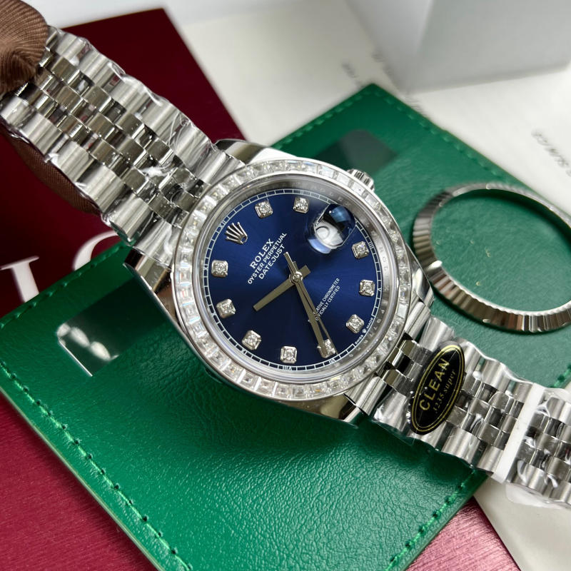 Đồng hồ Rolex DateJust Clean 41 New 2023 Blue Dial siêu cấp 1:1