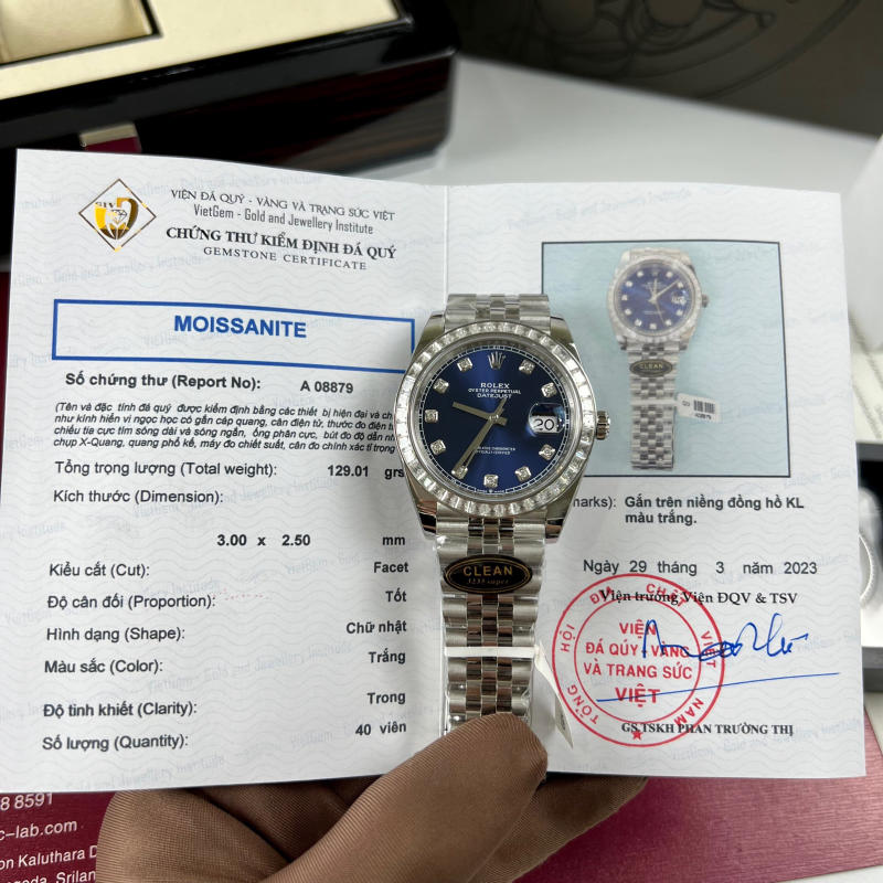 Đồng hồ Rolex DateJust Clean 41 New 2023 Blue Dial siêu cấp 1:1