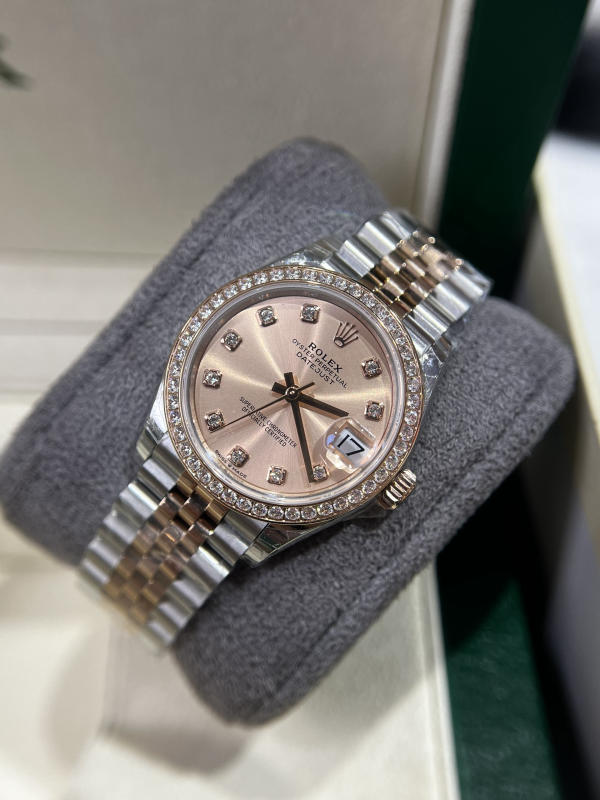 Đồng hồ RoLex EW 31mm hồng kim cương siêu cấp 1:1