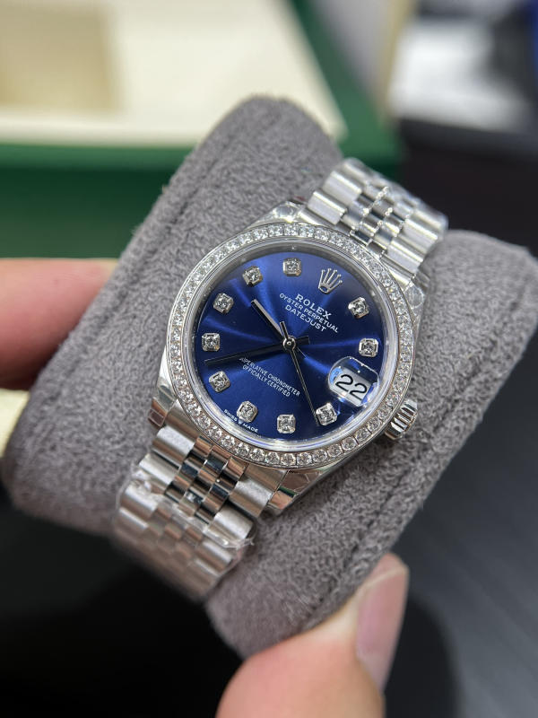 Đồng hồ RoLex EW 31mm xanh kim cương siêu cấp 1:1