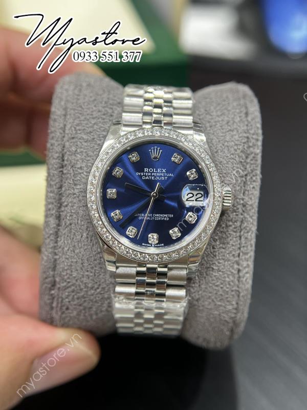 Đồng hồ RoLex EW 31mm xanh kim cương siêu cấp 1:1