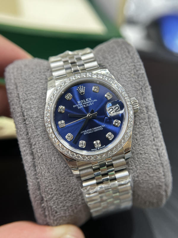 Đồng hồ RoLex EW 31mm xanh kim cương siêu cấp 1:1