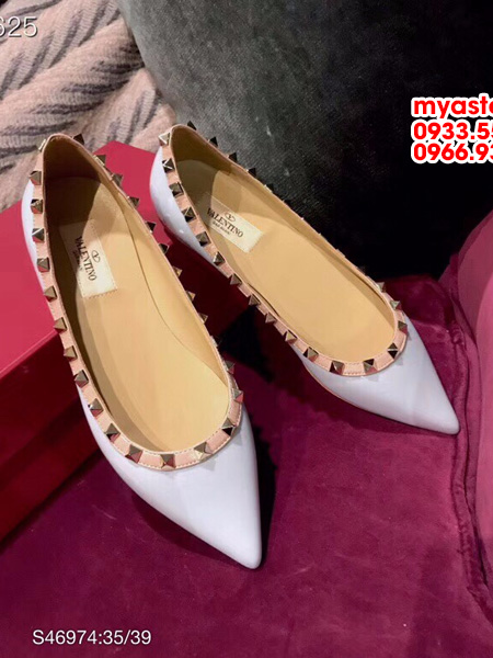 Giày bệt nữ mũi nhọn Valentino da bò siêu cấp Size: 35-39 (VAL14101801)