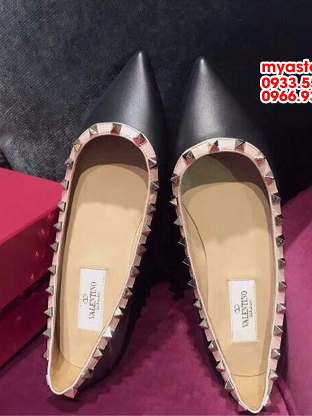 Giày bệt nữ mũi nhọn Valentino da bò siêu cấp Size: 35-39 (VAL14101802)