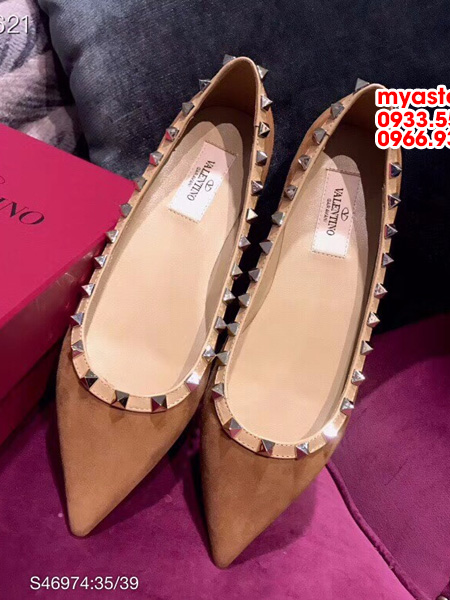 Giày bệt nữ mũi nhọn Valentino da bò siêu cấp Size: 35-39 (VAL14101804)