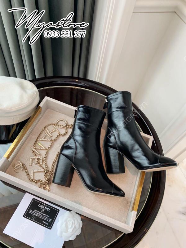 Giày boot nữ Chanel siêu cấp màu đen