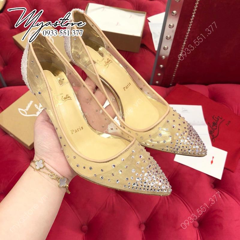 Giày cao gót Christian louboutin 19 đính đá siêu cấp 1:1