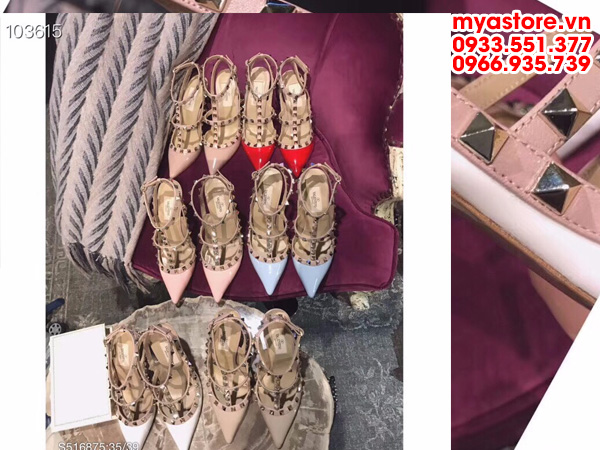 Giày cao gót nữ Valentino da bò siêu cấp Size: 35-39 (VAL14101810)