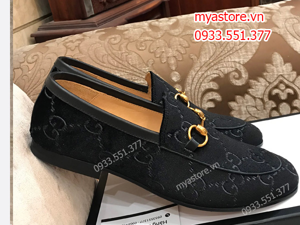 Giày Gucci nam siêu cấp trả khách da nhung màu đen