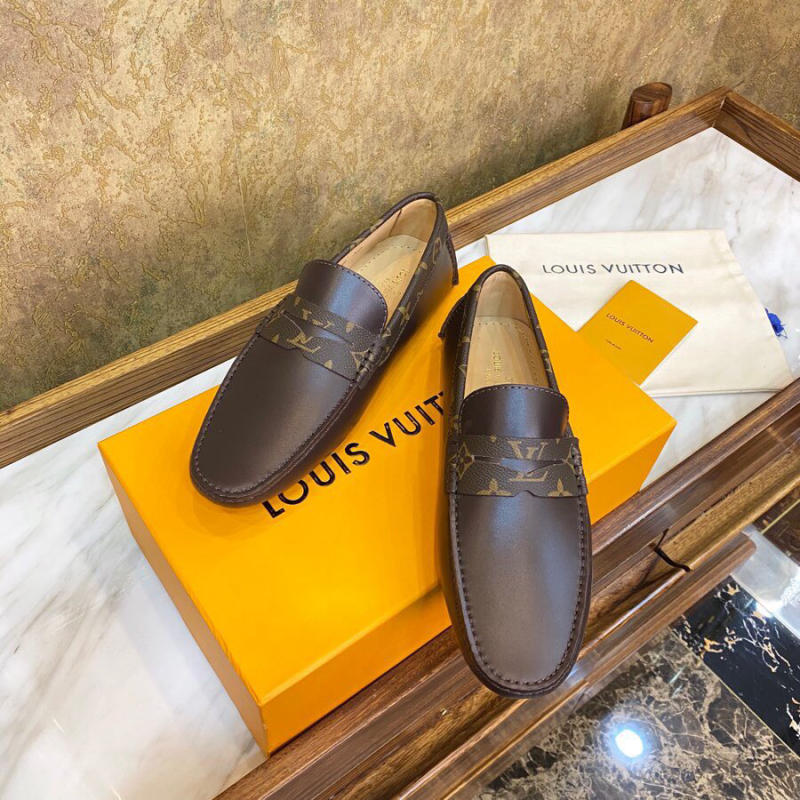 Giày mọi công sở nam Louis Vuitton LV siêu cấp màu nâu