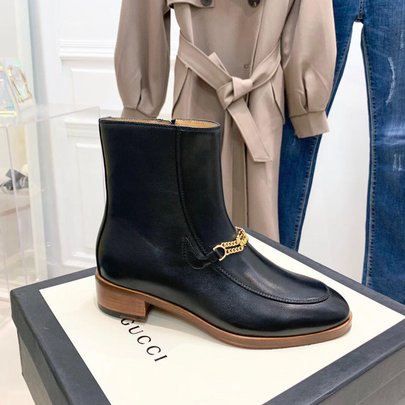 Giày nữ boot dây xích thu đông mới Gucci siêu cấp