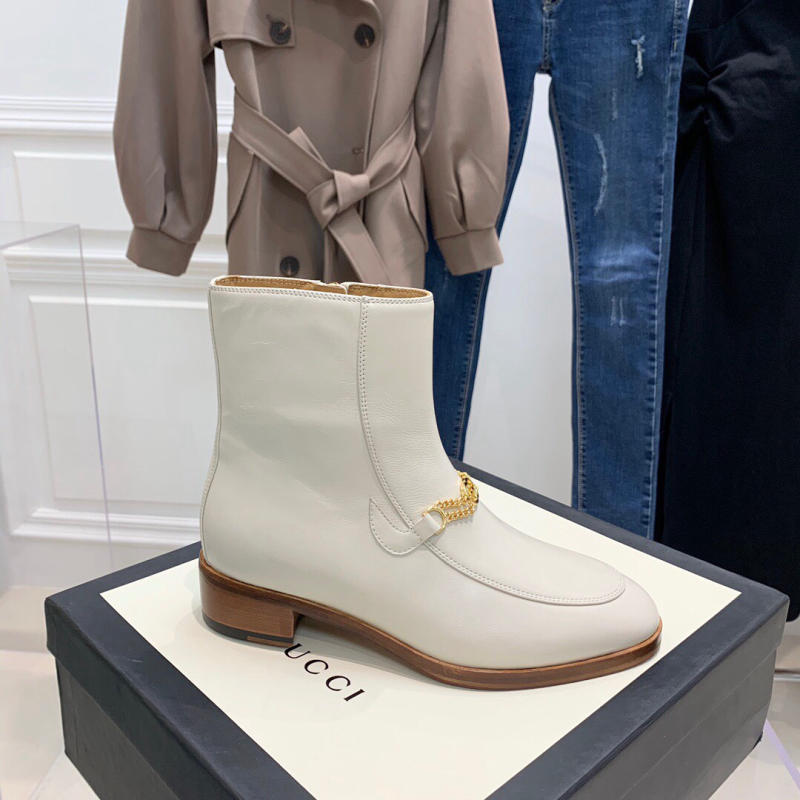 Giày nữ boot dây xích thu đông mới Gucci siêu cấp