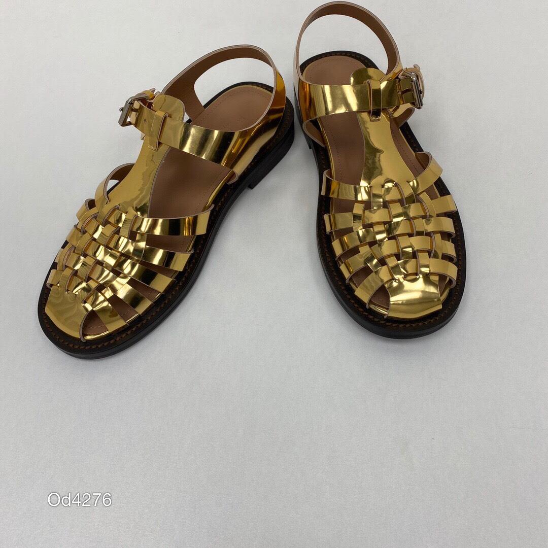 Giày nữ sandal lưới MARNI màu vàng.