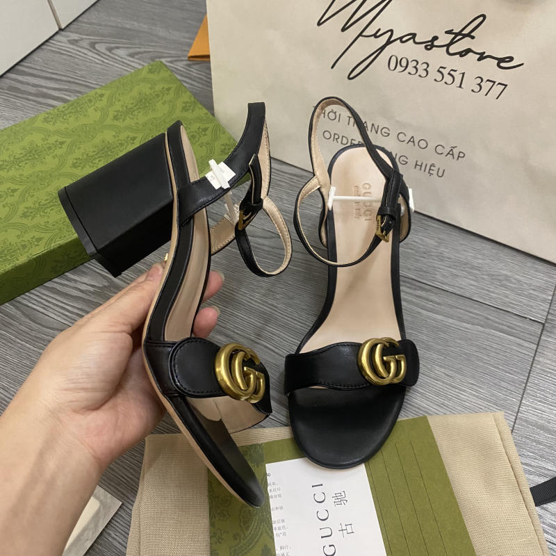 Giày sandal Gucci BUCKLE LEATHER HEEL siêu cấp về trả khách