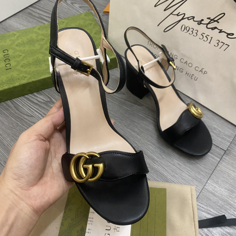 Giày sandal Gucci BUCKLE LEATHER HEEL siêu cấp về trả khách