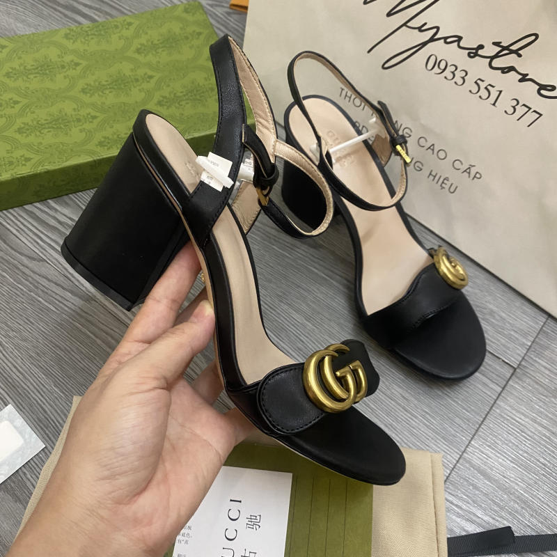 Giày sandal Gucci BUCKLE LEATHER HEEL siêu cấp về trả khách