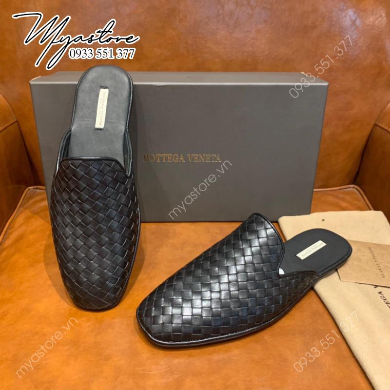 Giày sục nam BOTTEGA VENETA màu đen da nguyên bản siêu cấp 1:1 