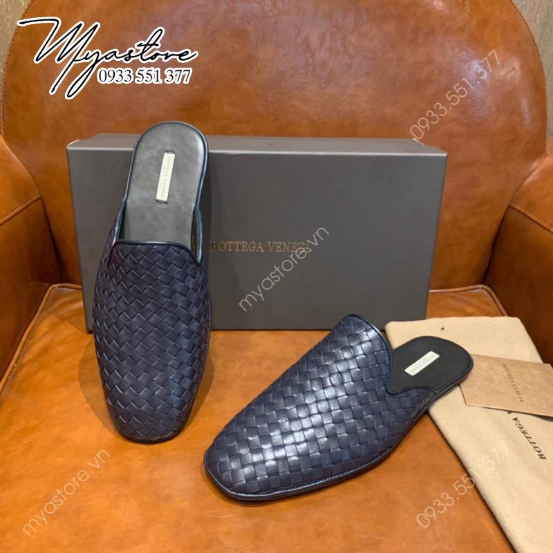 Giày sục nam BOTTEGA VENETA màu xanh đen da nguyên bản siêu cấp 1:1