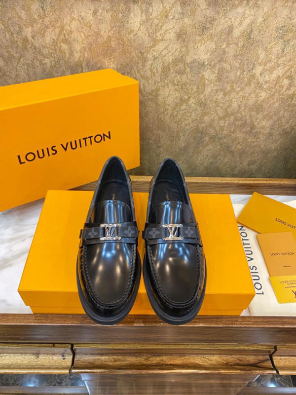 Giày tây công sở nam LV Louis Vuitton màu đen siêu cấp 1:1