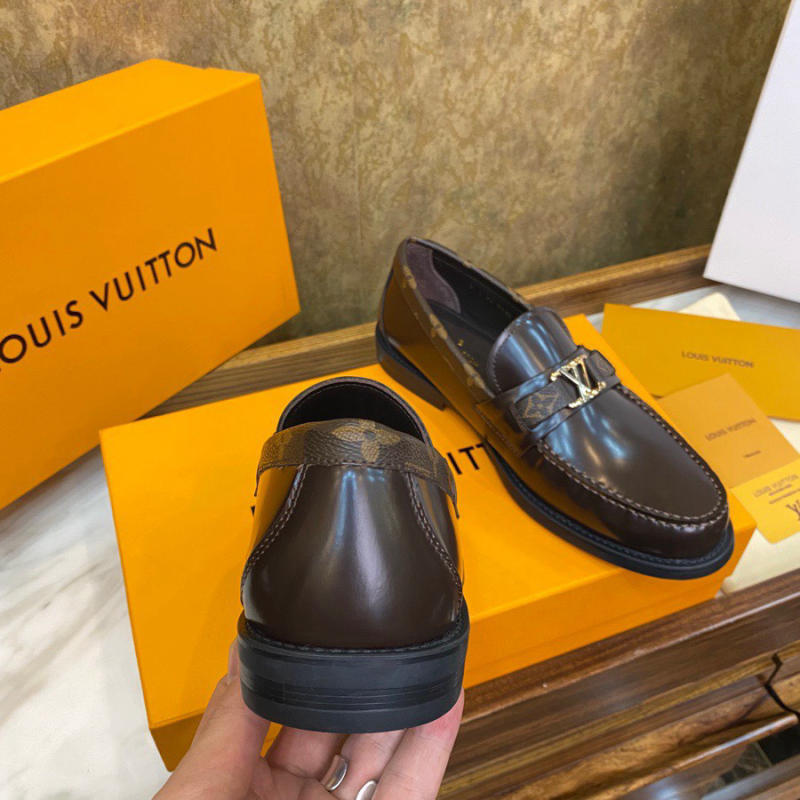 Giày tây công sở nam LV Louis Vuitton màu nâu đen siêu cấp 1:1