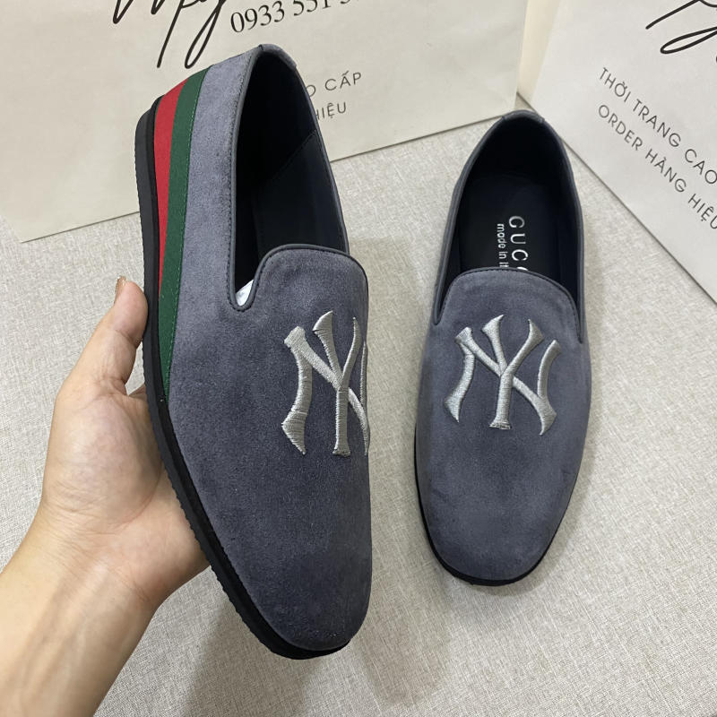 Giày tây nam Gucci NY logo thêu siêu cấp trả khách