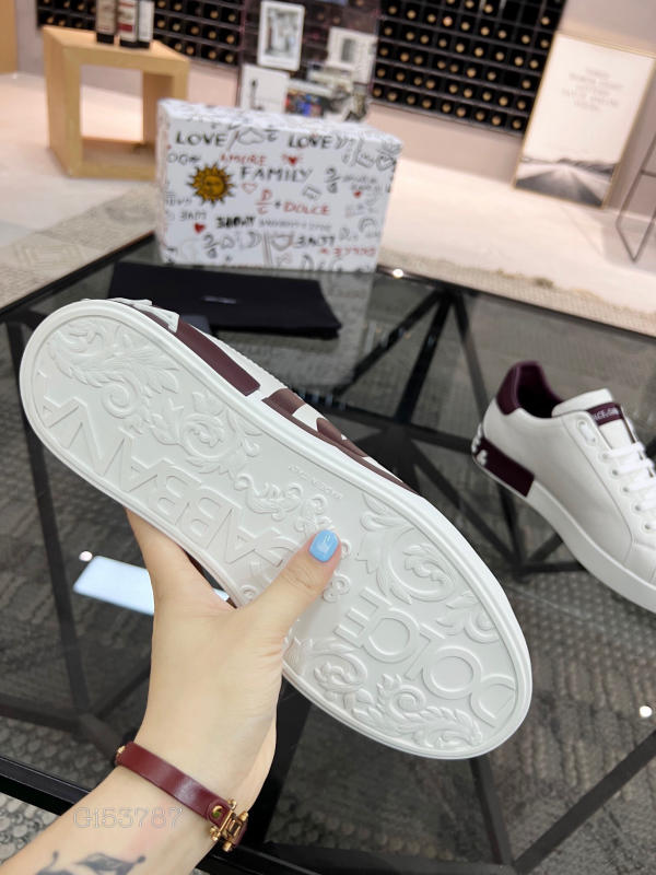 Giày thể thao nam D&G Dolce Gabbana Logo Print Portofino Sneakers siêu cấp 1:1 