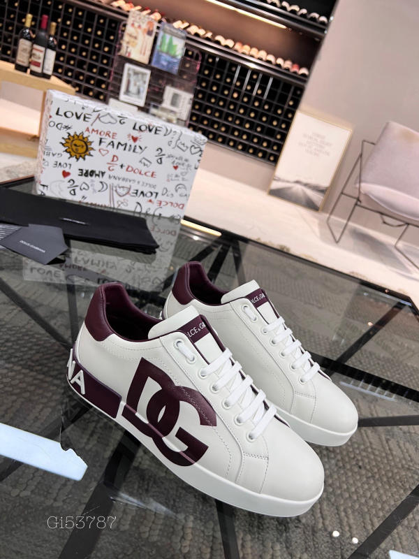 Giày thể thao nam D&G Dolce Gabbana Logo Print Portofino Sneakers siêu cấp 1:1 