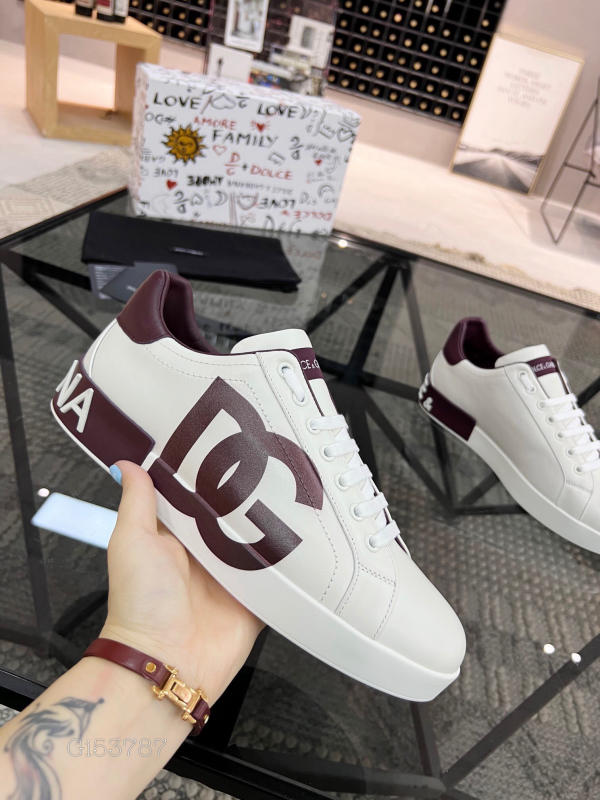 Giày thể thao nam D&G Dolce Gabbana Logo Print Portofino Sneakers siêu cấp 1:1 