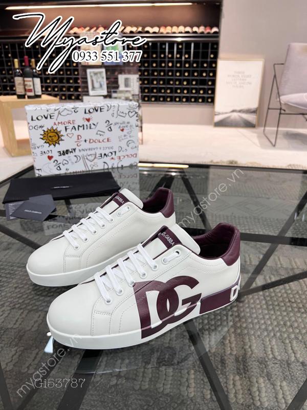 Giày thể thao nam D&G Dolce Gabbana Logo Print Portofino Sneakers siêu cấp 1:1 