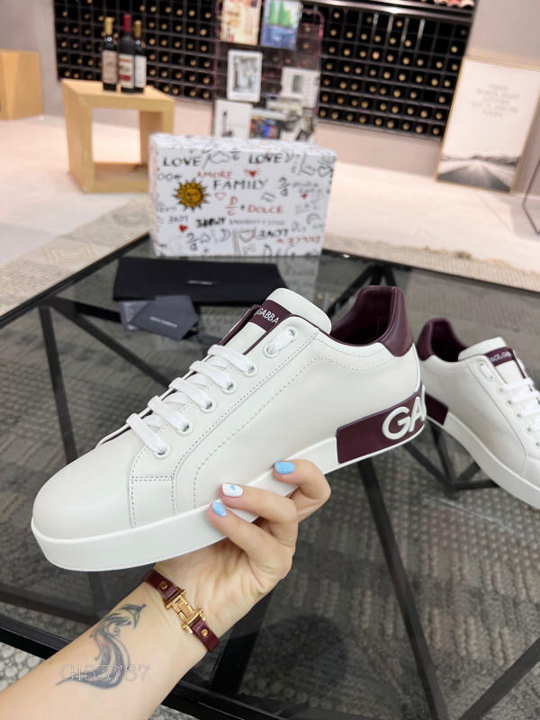 Giày thể thao nam D&G Dolce Gabbana Logo Print Portofino Sneakers siêu cấp 1:1 