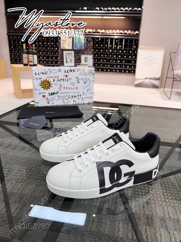 Giày thể thao nam D&G Dolce Gabbana Logo Print Portofino Sneakers siêu cấp 1:1