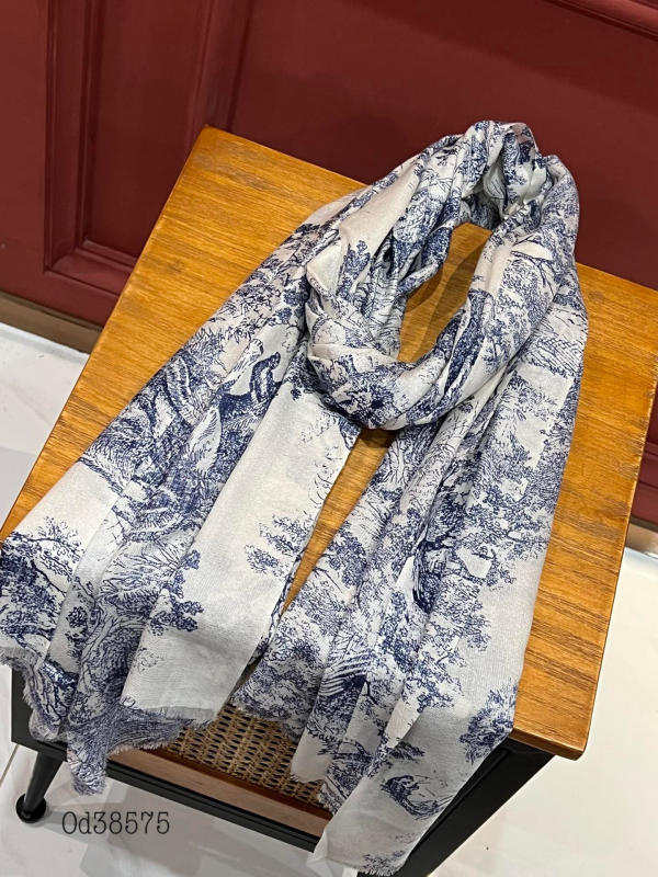 Khăn choàng cổ Dior lụa Silver Thread Long Scarf ·siêu cấp 1:1