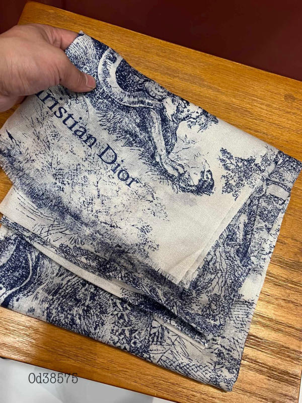 Khăn choàng cổ Dior lụa Silver Thread Long Scarf ·siêu cấp 1:1