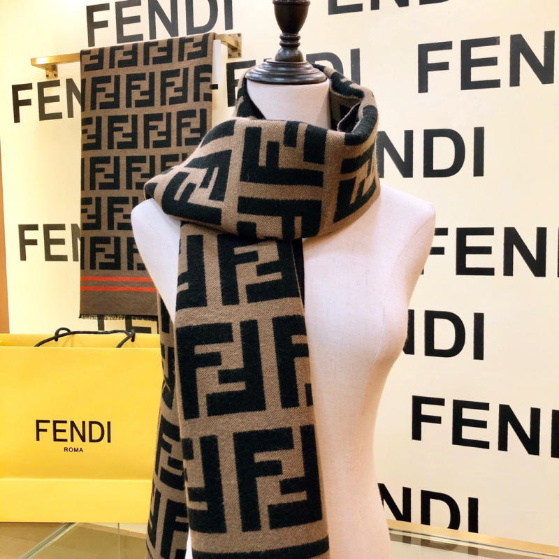 Khăn choàng cổ Fendi logo F cổ điển siêu cấp 1:1