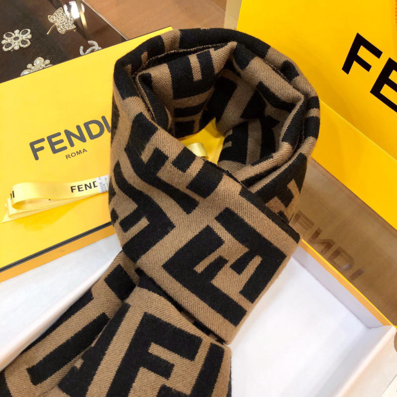 Khăn choàng cổ Fendi logo F cổ điển siêu cấp 1:1